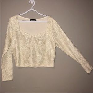 Long Sleeve Cropped Blouse